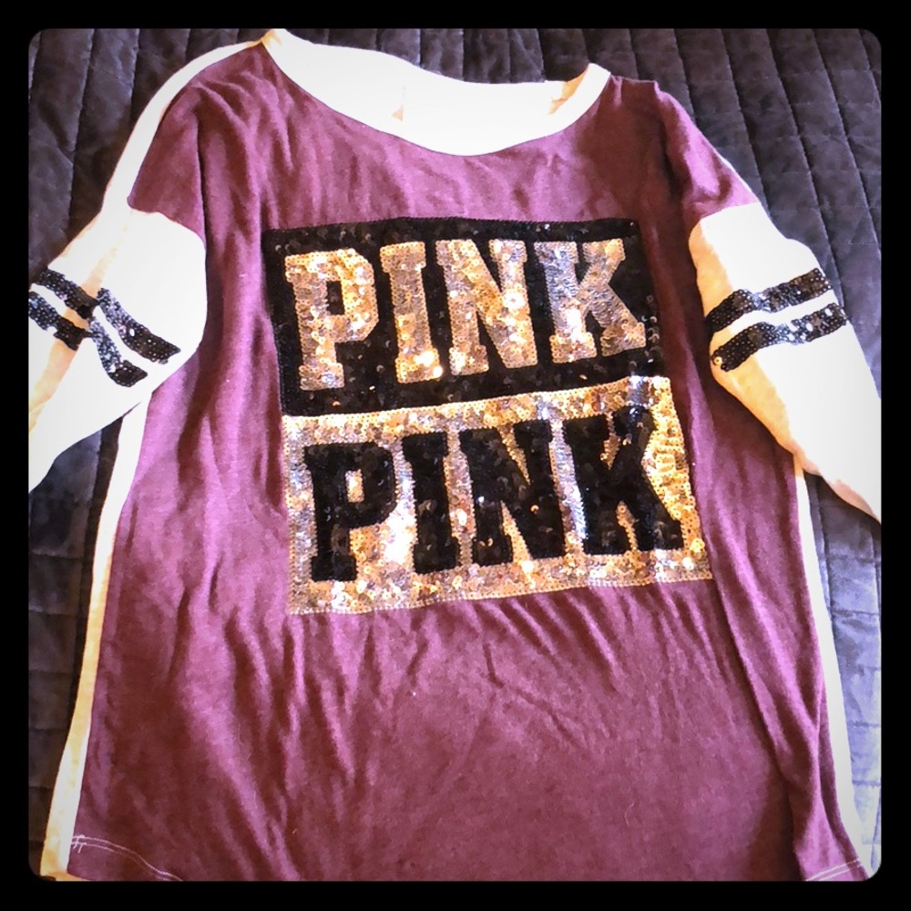 Victoria Secret (Pink) maroon sequin long sleeve